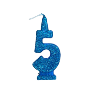VELA NUMEROTE DORI MEDIANO BRILLO CELESTE 5 (x10)
