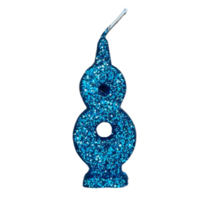 VELA NUMEROTE DORI MEDIANO BRILLO CELESTE 8 (x10)