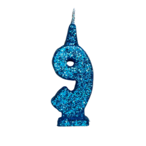 VELA NUMEROTE DORI MEDIANO BRILLO CELESTE 9 (x10)