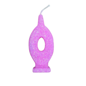 VELA NUMEROTE DORI MEDIANO BRILLO ROSA 0 (x10)