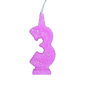 VELA NUMEROTE DORI MEDIANO BRILLO ROSA 3 (x10)
