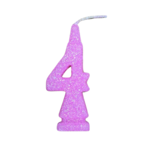 VELA NUMEROTE DORI MEDIANO BRILLO ROSA 4 (x10)