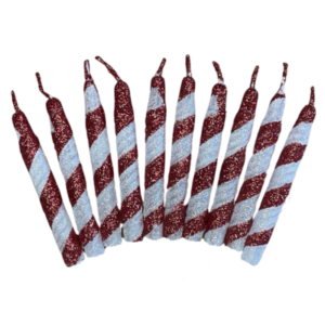 VELA PIRULIN ROJO Y BLANCO (x10)