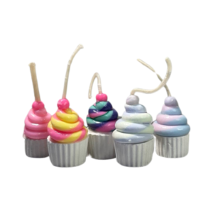 VELA PORCELANA CUPCAKE CHICO (x5)