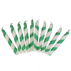VELA PIRULIN BLANCO Y VERDE MANZANA x10