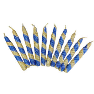 VELA PIRULIN AZUL Y DORADO x10