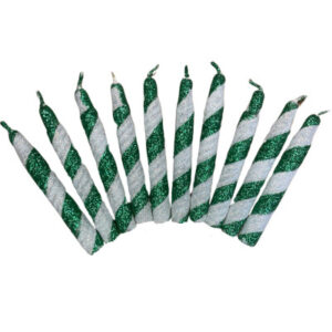VELA PIRULIN BLANCO Y VERDE OSCURO x10
