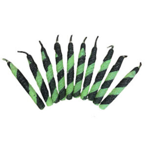 VELA PIRULIN NEGRO Y VERDE MANZANA x10