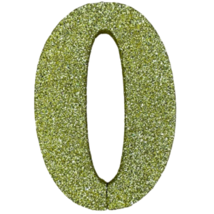 NUMERO GRANDE LISO TELGOPOR DORADO 0 (9,5cm x3) FyM