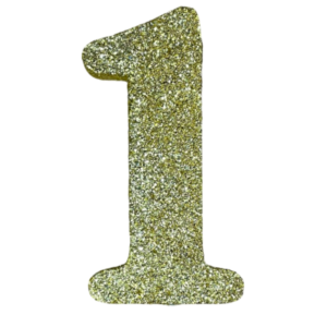 NUMERO GRANDE LISO TELGOPOR DORADO 1 (9,5cm x·3) FyM