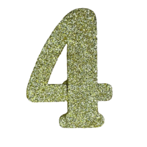 NUMERO GRANDE LISO TELGOPOR DORADO 4 (9,5cm x3) FyM