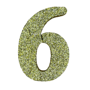 NUMERO GRANDE LISO TELGOPOR DORADO 6 (9,5cm x3) FyM