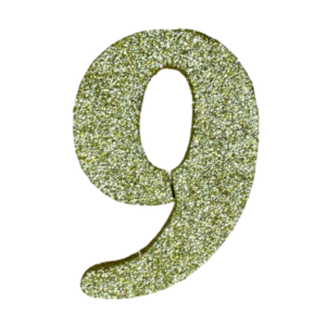 NUMERO GRANDE LISO TELGOPOR DORADO 9 (9,5cm x3) FyM