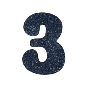NUMERO GRANDE LISO TELGOPOR NEGRO 3 (9,5cm) x3