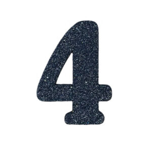 NUMERO GRANDE LISO TELGOPOR NEGRO 4 (9,5cm) x3