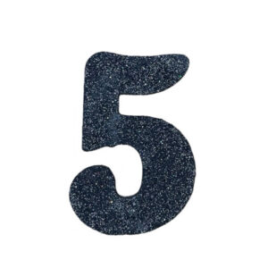 NUMERO GRANDE LISO TELGOPOR NEGRO 5 (9,5cm) x3