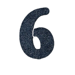 NUMERO GRANDE LISO TELGOPOR NEGRO 6 (9,5cm) x3