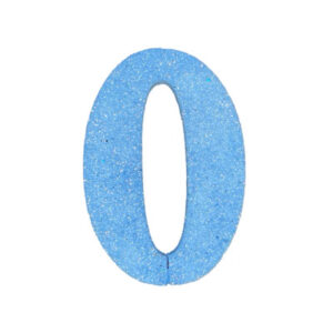 NUMERO GRANDE LISO TELGOPOR CELESTE 0 (9,5cm) x3