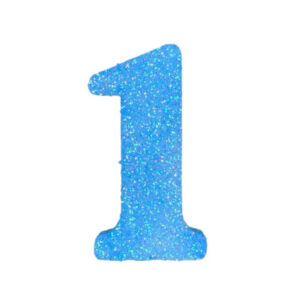 NUMERO GRANDE LISO TELGOPOR CELESTE 1 (9,5cm) x3