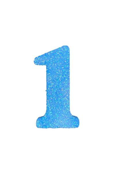 NUMERO GRANDE LISO TELGOPOR CELESTE 1 (9,5cm) x3