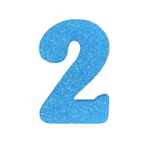 NUMERO GRANDE LISO TELGOPOR CELESTE 2 (9,5cm) x3