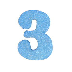 NUMERO GRANDE LISO TELGOPOR CELESTE 3 (9,5cm) x3