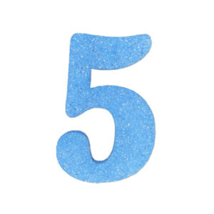 NUMERO GRANDE LISO TELGOPOR CELESTE 5 (9,5cm) x3