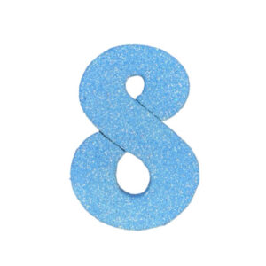 NUMERO GRANDE LISO TELGOPOR CELESTE 8 (9,5cm) x3