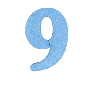NUMERO GRANDE LISO TELGOPOR CELESTE 9 (9,5cm) x3