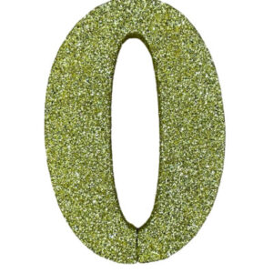 NUMERO GRANDE LISO TELGOPOR DORADO 0 (9,5cm) x3