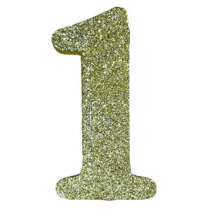 NUMERO GRANDE LISO TELGOPOR DORADO 1 (9,5cm) x3