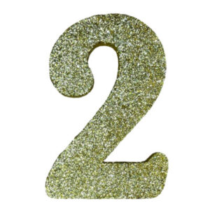 NUMERO GRANDE LISO TELGOPOR DORADO 2 (9,5cm) x3