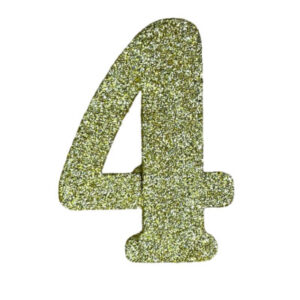NUMERO GRANDE LISO TELGOPOR DORADO 4 (9,5cm) x3
