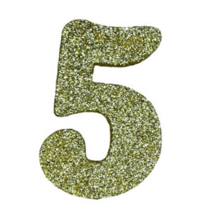 NUMERO GRANDE LISO TELGOPOR DORADO 5 (9,5cm) x3