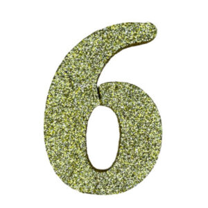 NUMERO GRANDE LISO TELGOPOR DORADO 6 (9,5cm) x3