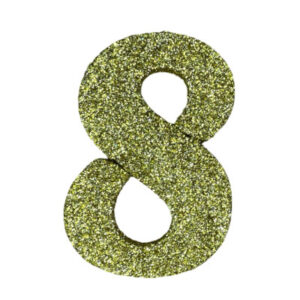 NUMERO GRANDE LISO TELGOPOR DORADO 8 (9,5cm) x3