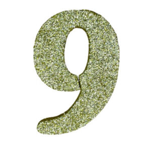 NUMERO GRANDE LISO TELGOPOR DORADO 9 (9,5cm) x3