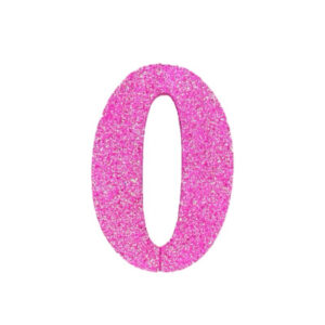 NUMERO GRANDE LISO TELGOPOR FUCSIA 0 (9,5cm) x3