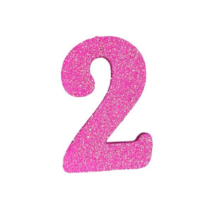 NUMERO GRANDE LISO TELGOPOR FUCSIA 2 (9,5cm) x3