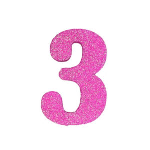 NUMERO GRANDE LISO TELGOPOR FUCSIA 3 (9,5cm) x3
