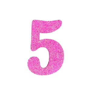 NUMERO GRANDE LISO TELGOPOR FUCSIA 5 (9,5cm) x3