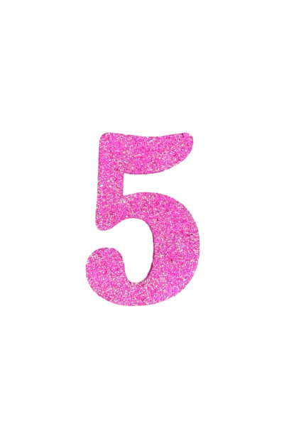 NUMERO GRANDE LISO TELGOPOR FUCSIA 5 (9,5cm) x3