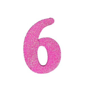 NUMERO GRANDE LISO TELGOPOR FUCSIA 6 (9,5cm) x3