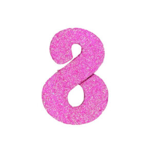 NUMERO GRANDE LISO TELGOPOR FUCSIA 8 (9,5cm) x3