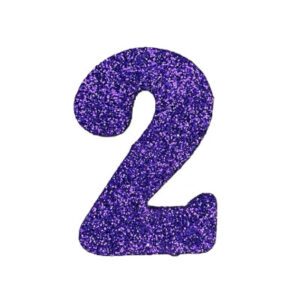 NUMERO GRANDE LISO TELGOPOR VIOLETA 2 (9,5cm) x3
