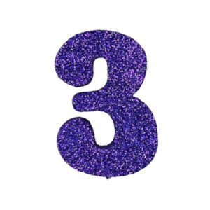 NUMERO GRANDE LISO TELGOPOR VIOLETA 3 (9,5cm) x3
