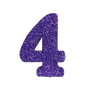 NUMERO GRANDE LISO TELGOPOR VIOLETA 4 (9,5cm) x3