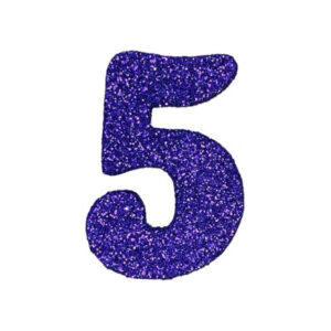NUMERO GRANDE LISO TELGOPOR VIOLETA 5 (9,5cm) x3