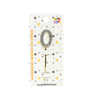 DECORACION ACRILICA NUMERO CON STRASS N.0
