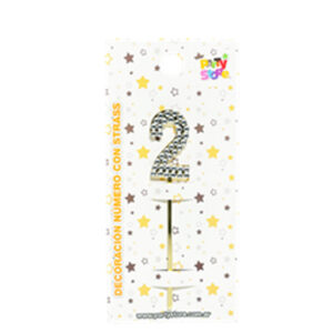 DECORACION ACRILICA NUMERO CON STRASS N.2